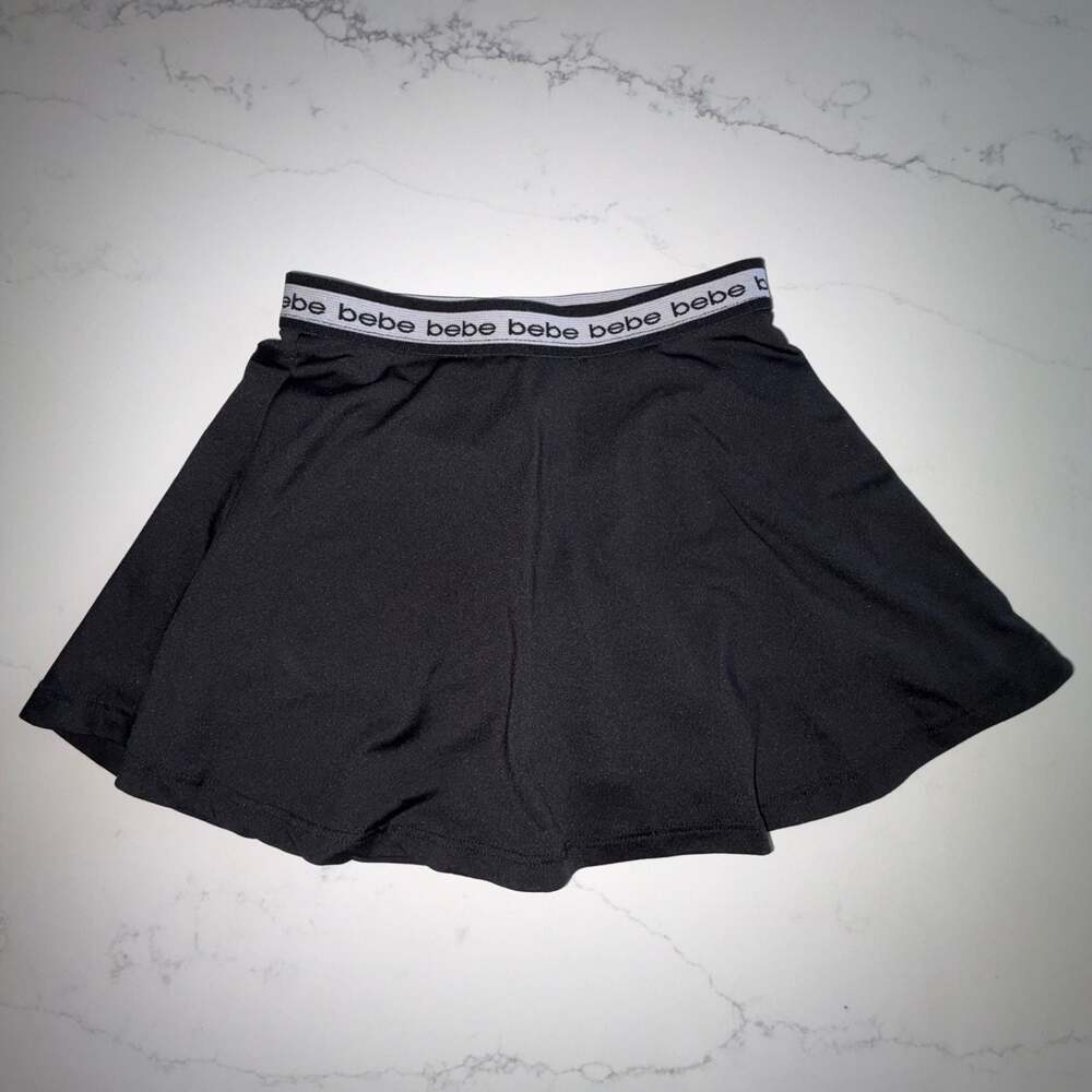 bebe Sport Girls Logo Waistband Athletic Skater Skirt